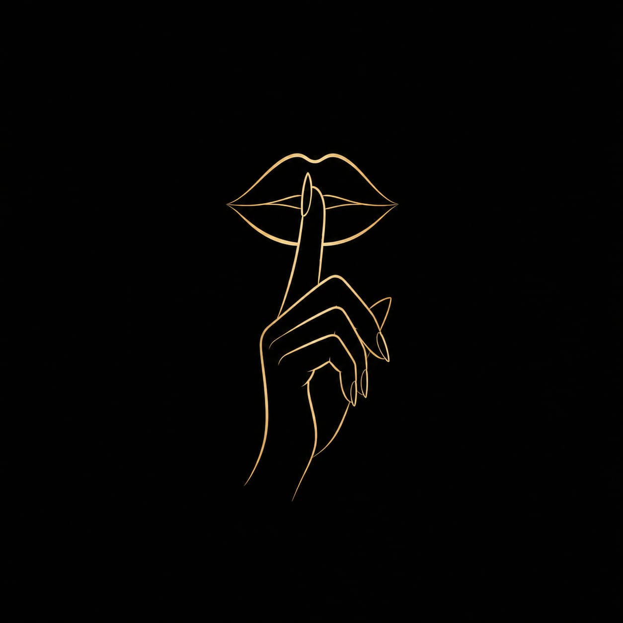 The Secret Room — gold shhh mark